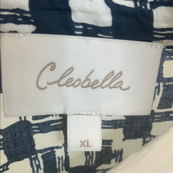 Cleobella Navy Blue and White Checkered Long Sleeve Dress - Picture 5 of 10